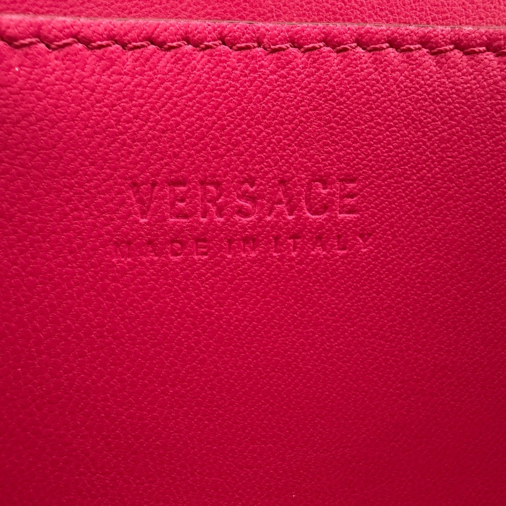 Versace DV One Limited Edition Pink Red Leather Top Handle Bag Flower Charm - Picture 14 of 16